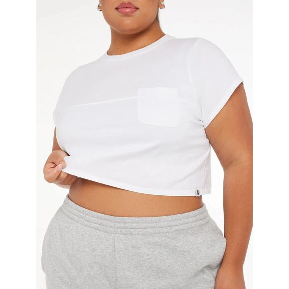 Savage X Fenty Xssential Baby Crop Pocket Tee Bundle of 2 (Black & Grey) size 3X - Picture 2 of 8